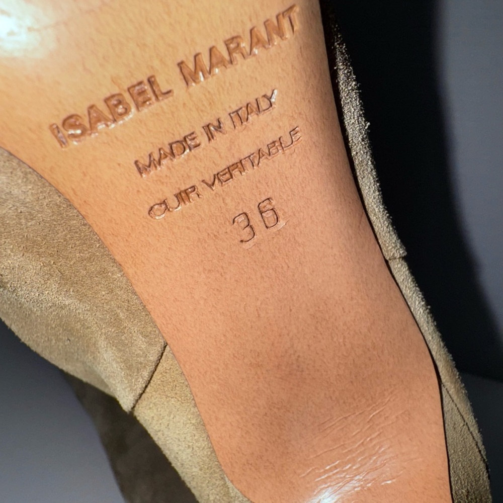 Isabel Marant Laspi Taupe Suede Knee Boots 36=6 - Picture 5 of 5
